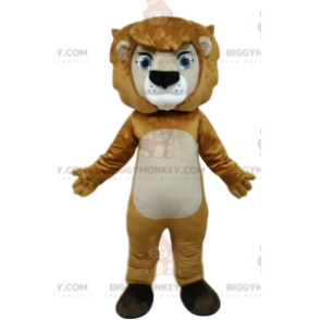 BIGGYMONKEY™ mascot costume of lion with beautiful blue eyes.