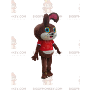 Costume mascotte coniglietto marrone BIGGYMONKEY™ con t-shirt