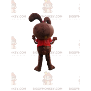 Brown Bunny BIGGYMONKEY™ Mascot Costume With Red T-Shirt –