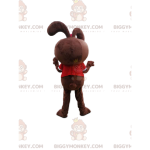 Costume de mascotte BIGGYMONKEY™ de lapine marron avec un