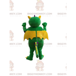 Superkomisch BIGGYMONKEY™-mascottekostuum met groene draak.