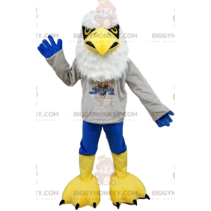 White Eagle BIGGYMONKEY™ Mascot Costume With Supporter Shirt -