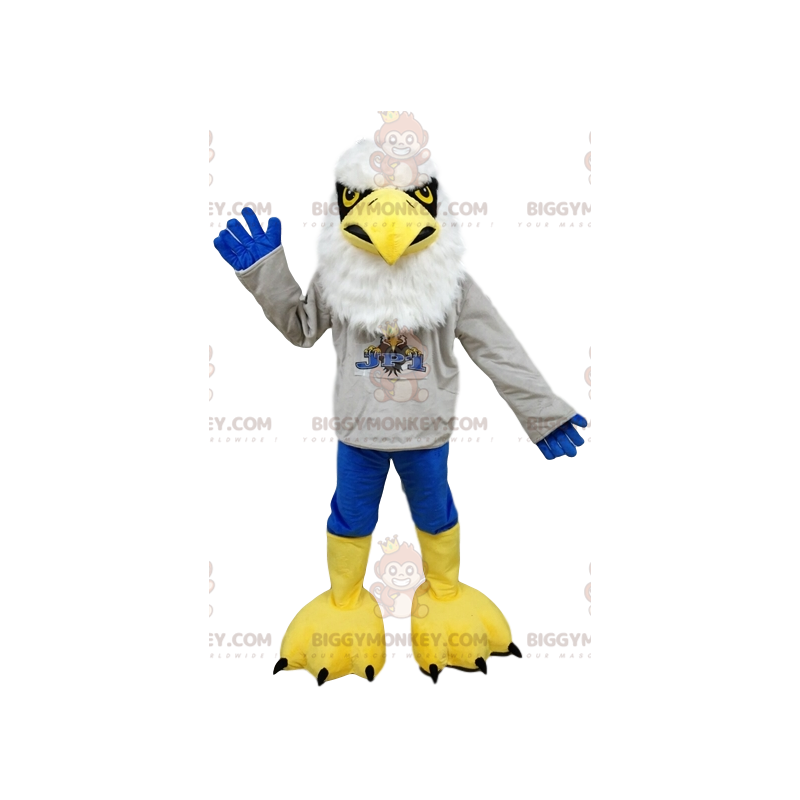 Disfraz de mascota White Eagle BIGGYMONKEY™ con camiseta de