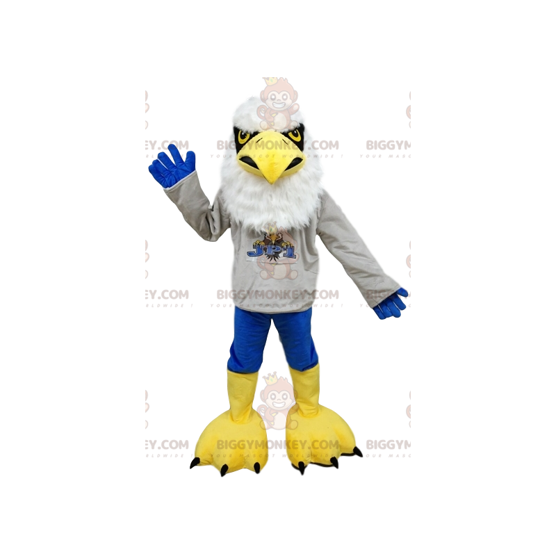 Traje de mascote White Eagle BIGGYMONKEY™ com camisa de