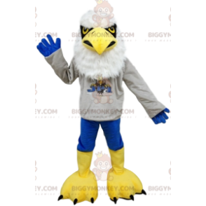 Disfraz de mascota White Eagle BIGGYMONKEY™ con camiseta de
