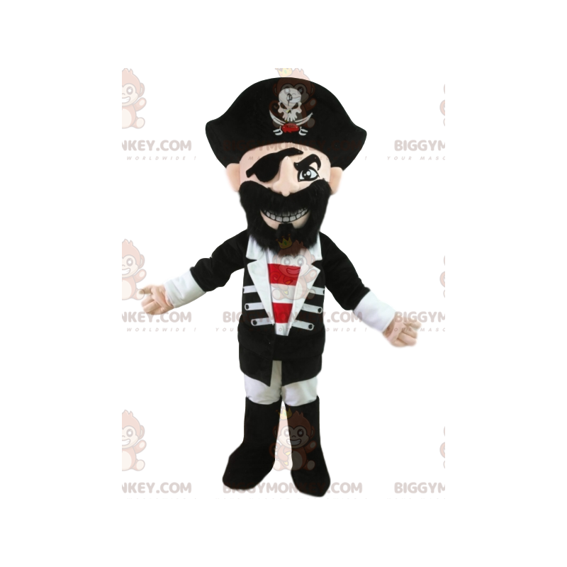 Pirat BIGGYMONKEY™ maskotdräkt i traditionell klädsel. pirat
