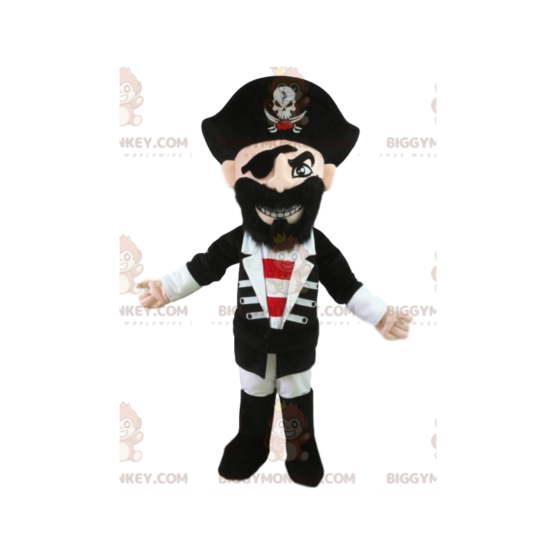 Pirate BIGGYMONKEY™ mascot costume in traditional attire.