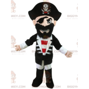 Pirat BIGGYMONKEY™ maskotdräkt i traditionell klädsel. pirat