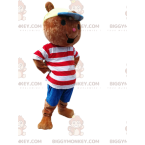 Costume da mascotte orsetto BIGGYMONKEY™ con t-shirt a righe