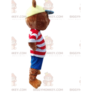 Costume da mascotte orsetto BIGGYMONKEY™ con t-shirt a righe