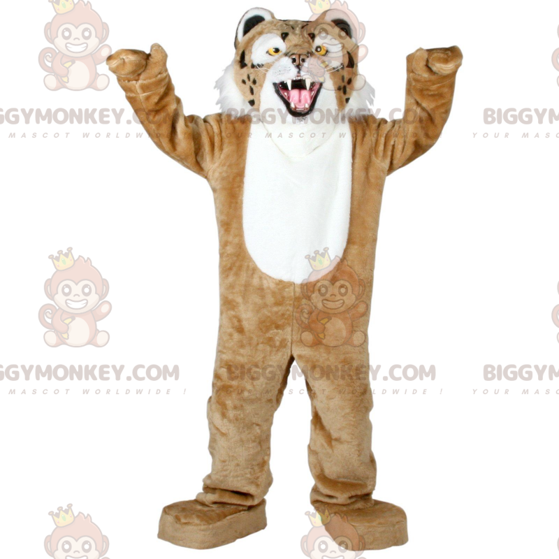 BIGGYMONKEY™ Costume da mascotte marrone bianco e nero da