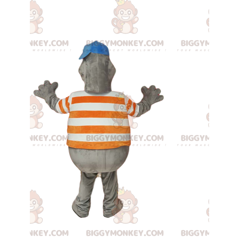 BIGGYMONKEY™ costume da mascotte di foca grigia con berretto