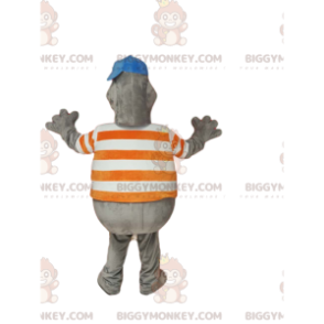 Costume de mascotte BIGGYMONKEY™ de phoque gris avec une