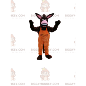 Disfraz de burro con overol naranja BIGGYMONKEY™ para mascota.