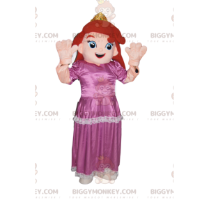 Fato de mascote Princesa BIGGYMONKEY™ com vestido rosa. Traje