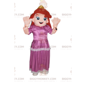 Fato de mascote Princesa BIGGYMONKEY™ com vestido rosa. Traje