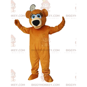 Costume de mascotte BIGGYMONKEY™ d'oursonne brune hyper