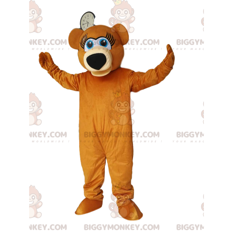 Kostým maskota Super šťastného medvěda hnědého medvěda