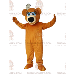 Super Happy Brown Bear Bear BIGGYMONKEY™ Mascot Costume. Brown
