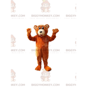 Traje da mascote do urso pardo BIGGYMONKEY™. fantasia de urso