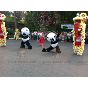 2 czarno-białe maskotki pandy BIGGYMONKEY™ - Biggymonkey.com