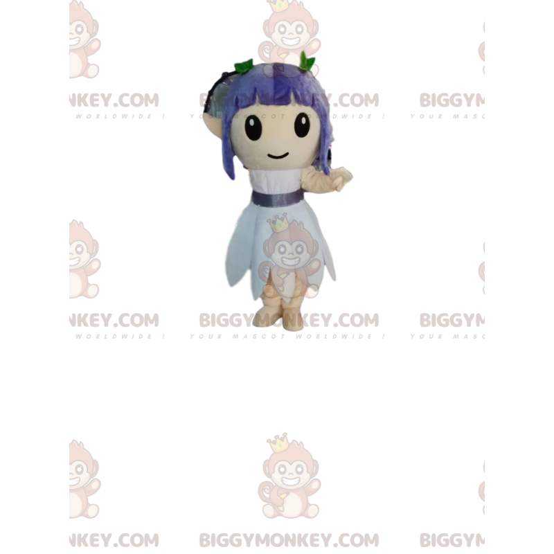 BIGGYMONKEY™ mascot costume for girl with purple hair. -