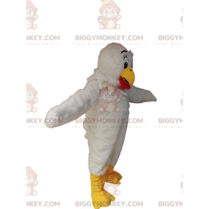 Disfraz de mascota BIGGYMONKEY™ de pollo blanco con lindo pico