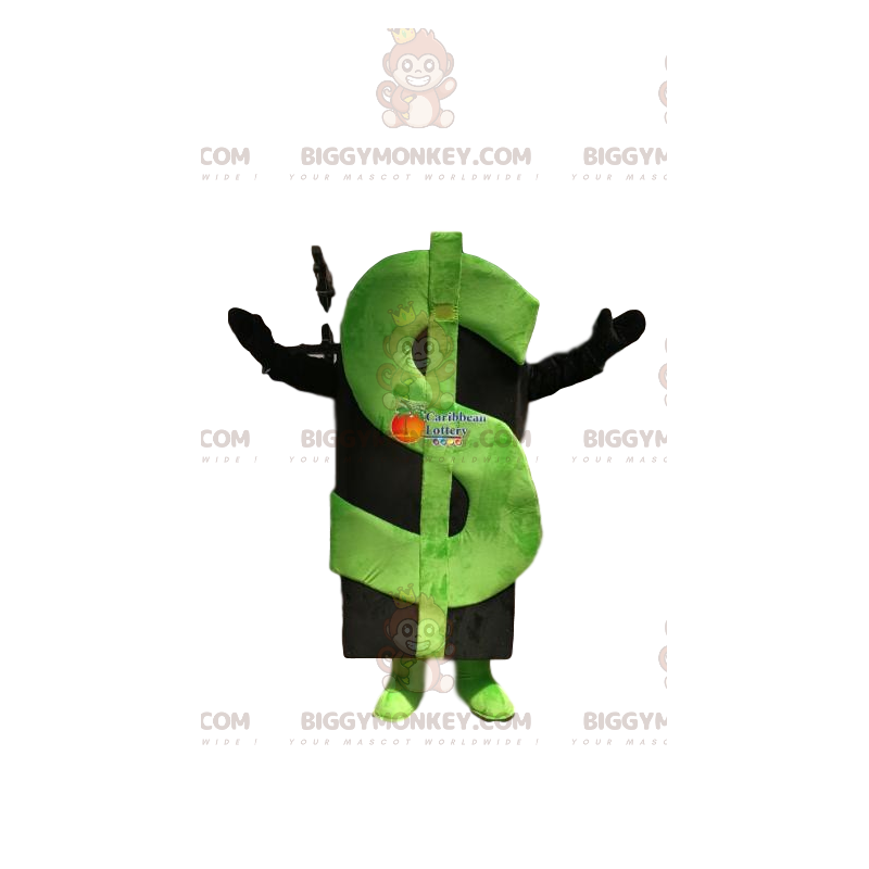 Vihreän dollarin BIGGYMONKEY™ maskottiasu. vihreä dollari puku