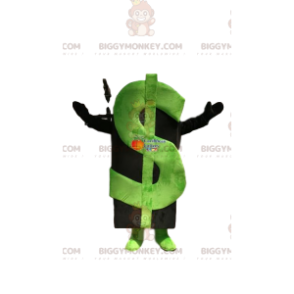 Groene dollar BIGGYMONKEY™ mascottekostuum. groene dollar