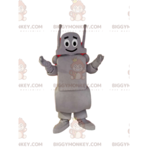 Smiling Gray Robot BIGGYMONKEY™ Mascot Costume. robot costume –