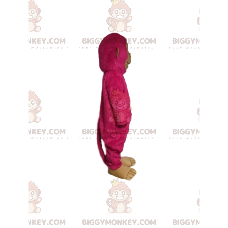 Fushia monkey BIGGYMONKEY™ mascot costume. Fuchsia monkey