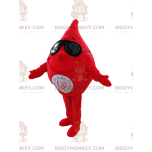 Blood Drop BIGGYMONKEY™ Mascot Costume with Sunglasses –