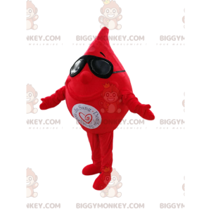 Traje de mascote Blood Drop BIGGYMONKEY™ com óculos de sol –