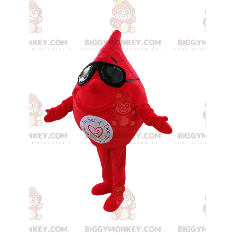 Costume de mascotte BIGGYMONKEY™ de goutte de sang avec des