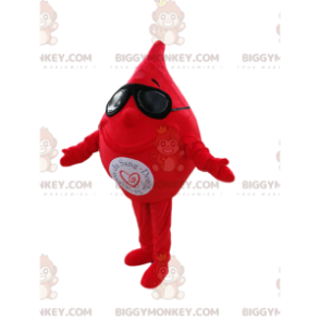 Blood Drop BIGGYMONKEY™ Mascot Costume with Sunglasses -