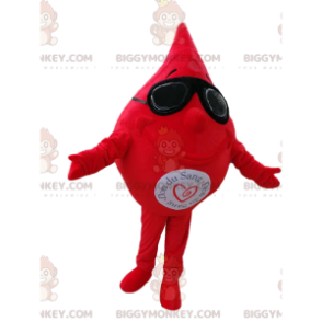 Blood Drop BIGGYMONKEY™ Mascot Costume with Sunglasses –