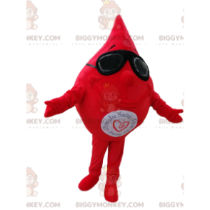 Blood Drop BIGGYMONKEY™ mascottekostuum met zonnebril -