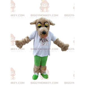 BIGGYMONKEY™ mascottekostuum van ontroerende beige hond met een
