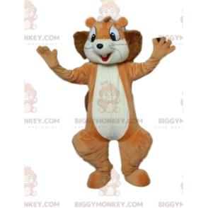 Costume de mascotte BIGGYMONKEY™ d'écureuil super enthousiaste.