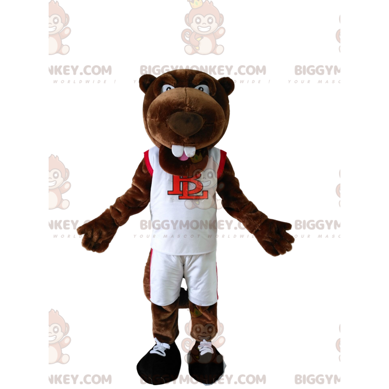 BIGGYMONKEY™ Costume da mascotte Castoro marrone in