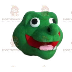 Cabeça de fantasia de mascote de dragão verde super divertido