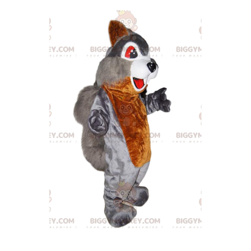 Disfraz de mascota BIGGYMONKEY™ de ardilla gris y marrón, con