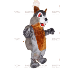 BIGGYMONKEY™ costume da mascotte di scoiattolo grigio e