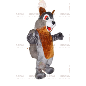 BIGGYMONKEY™ mascottekostuum van grijze en bruine eekhoorn, met
