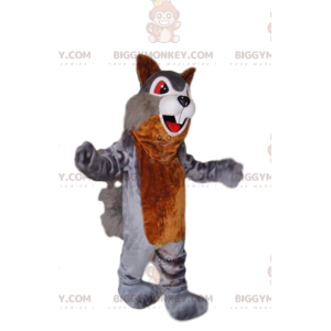 BIGGYMONKEY™ costume da mascotte di scoiattolo grigio e