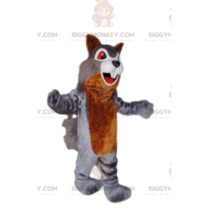 BIGGYMONKEY™ mascottekostuum van grijze en bruine eekhoorn, met