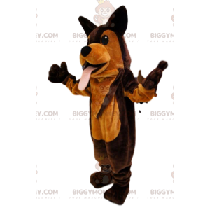 Costume de mascotte BIGGYMONKEY™ de chien marron et orange