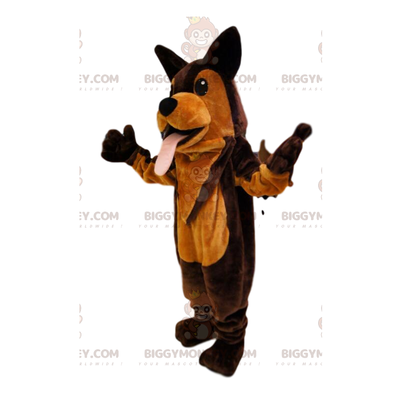Costume de mascotte BIGGYMONKEY™ de chien marron et orange