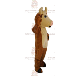 Disfraz de mascota BIGGYMONKEY™ de vaca marrón y crema con