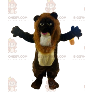 Brown lion BIGGYMONKEY™ mascot costume, with a great mane. lion